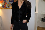 Rare antique velvet blazer with frog closures and braided detail size M