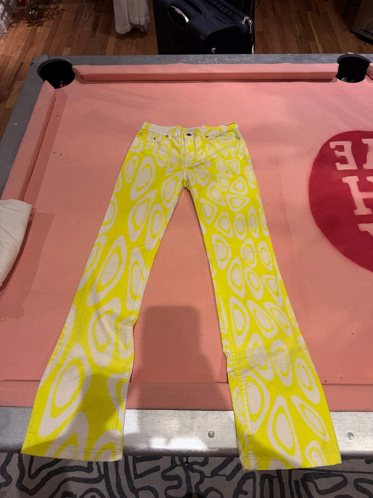 Vintage rare 2001 Roberto Cavalli “glow in the dark” jeans size XS TUV #129831