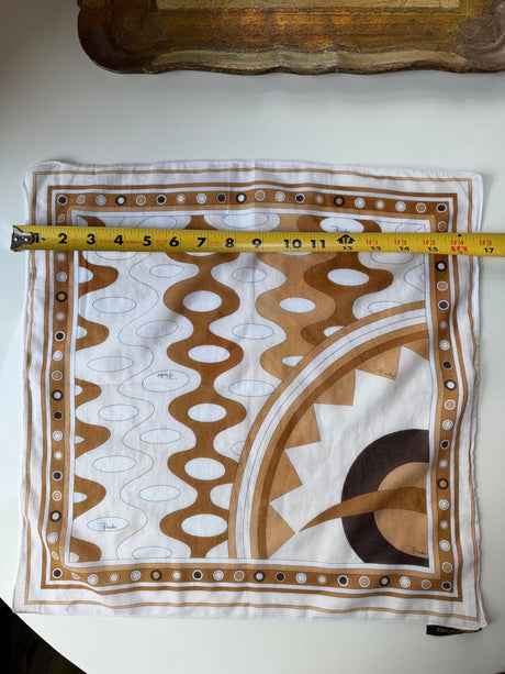 Vintage Emilio Pucci Brown/Mocha Cotton Scarf - 1960s/1970s era
