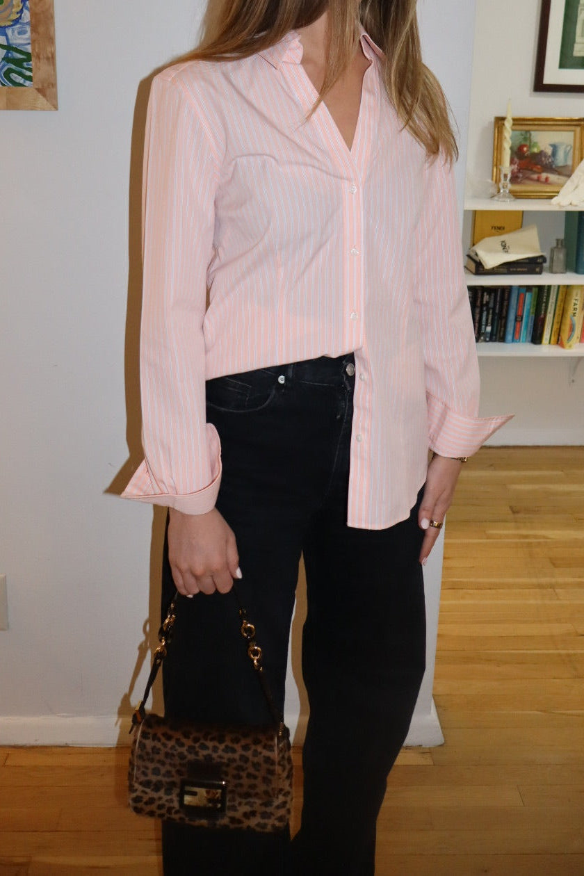 Brooks Brothers Sample button down pink pin stripe - size 6