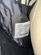 Moschino Black & White Cropped Striped Cuff Jacket