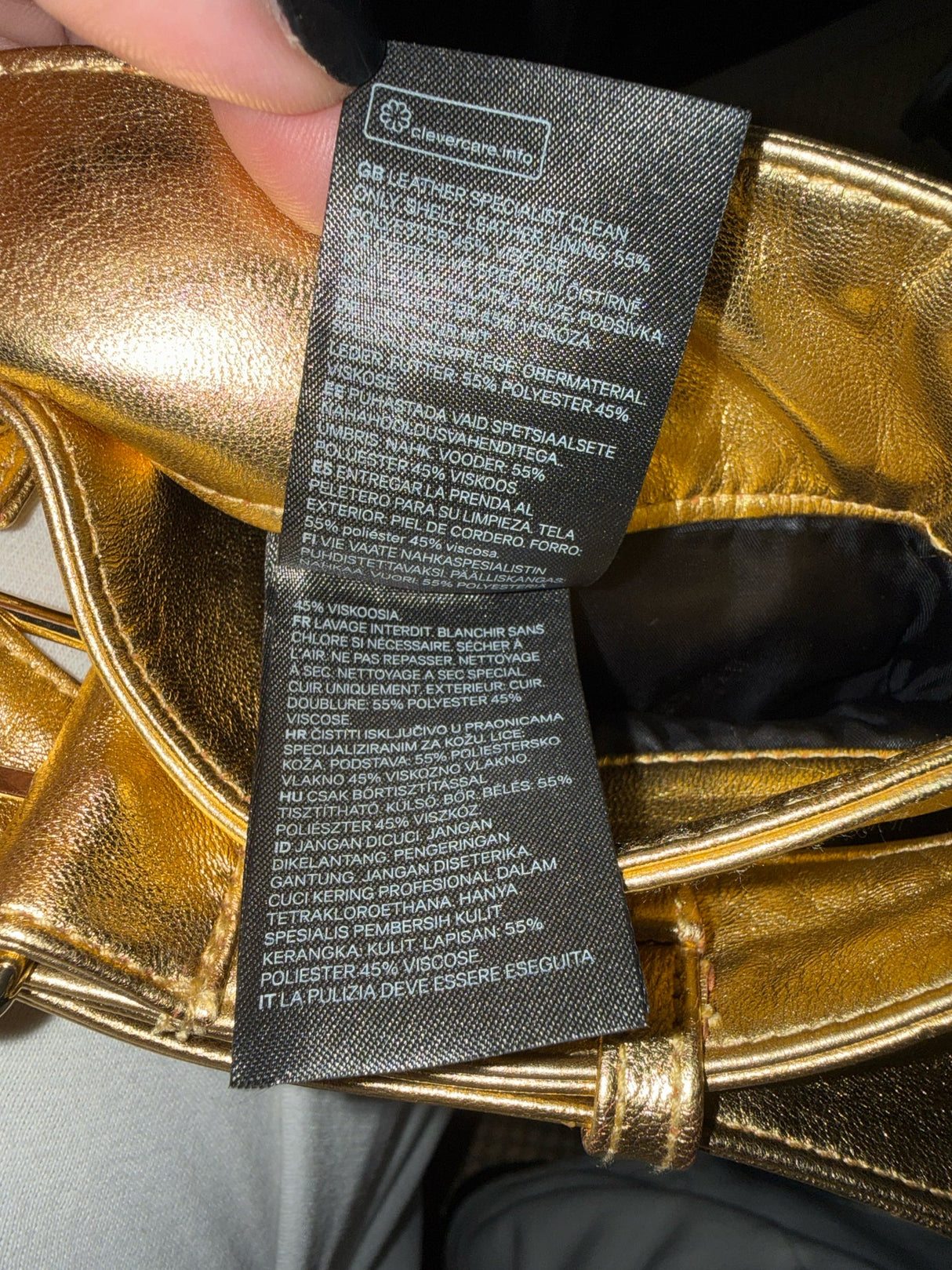 Moschino x H&M Size 0 Gold Leather Moto Pants