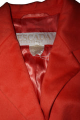 Escada orange coral blazer with gold buttons