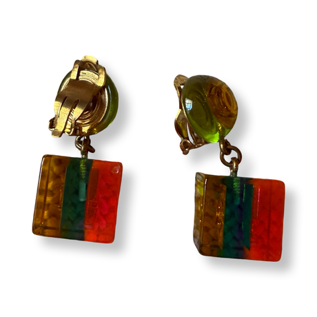 Chanel Vintage Multi Color Earrings