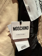 Moschino Green & Ivory Leather Million Dollar Skirt