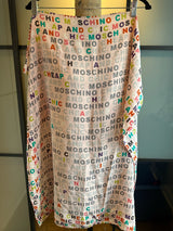 Moschino Pink Silk Letters Dress Scarf