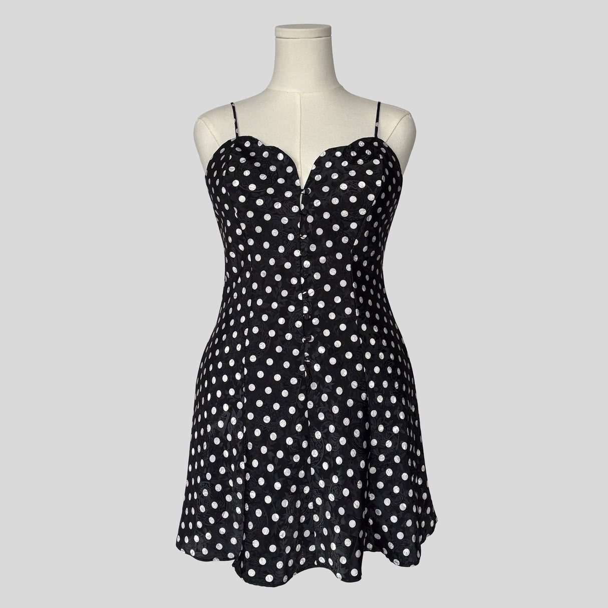 Brocade polka dot slip dress