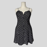 Brocade polka dot slip dress