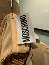 Moschino Gold & Black Sequined Crop Top Bandeau  NWT