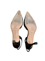 Manolo Blahnik black leather laser cut detail heels (38.5)