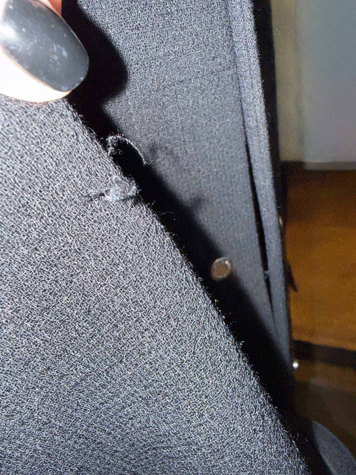 D&G Dolce & Gabbana Black Wool Crepe Coat Silver Snaps