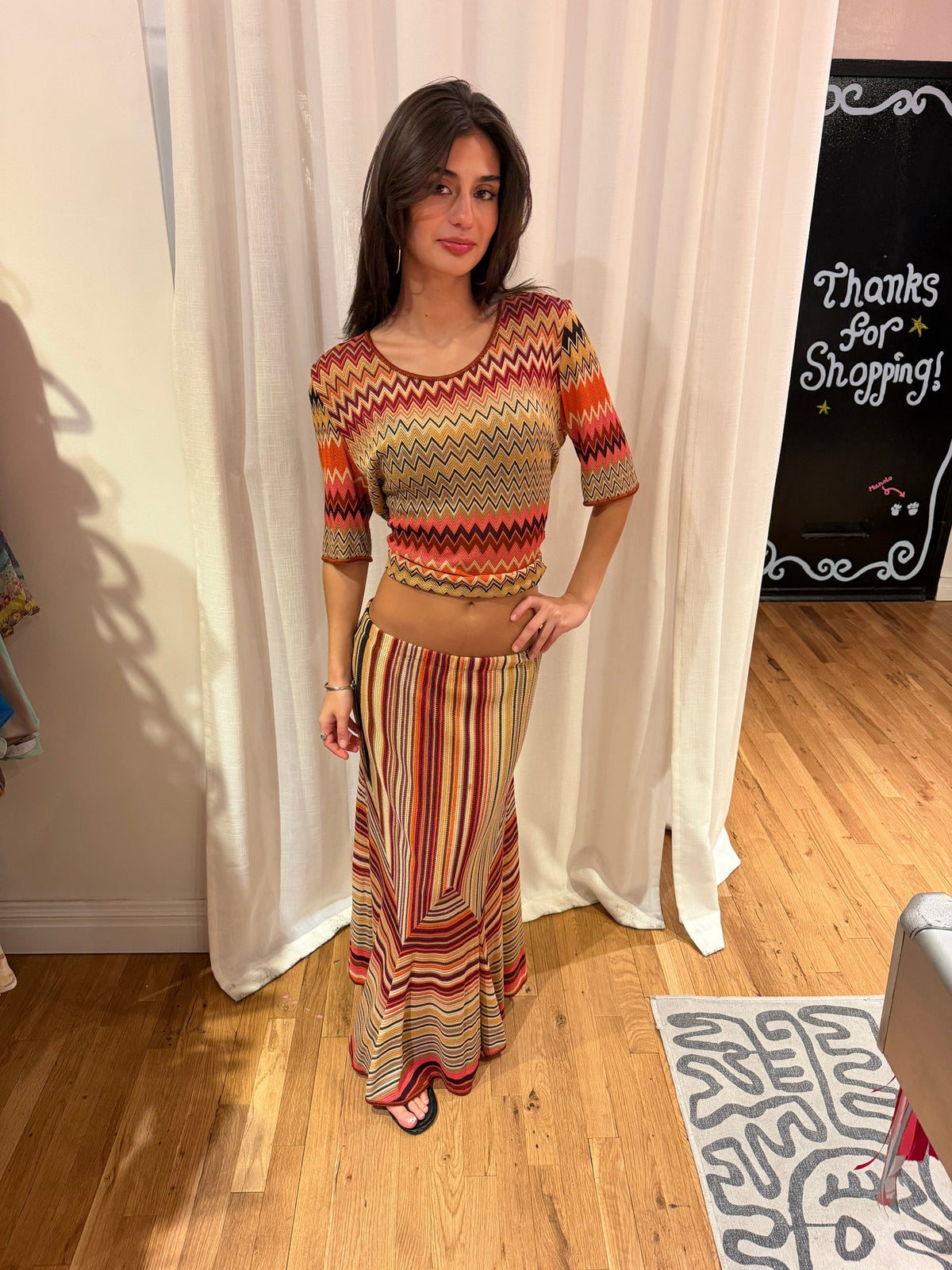 “As is” vintage Missoni shirt and skirt 2 piece set TUV #32135