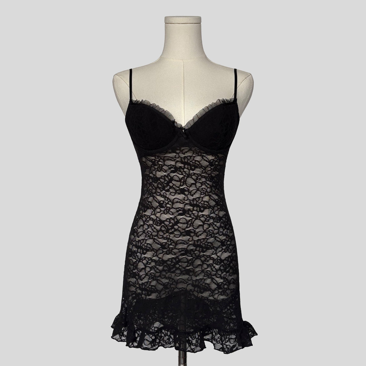 Ruffled lace chemise