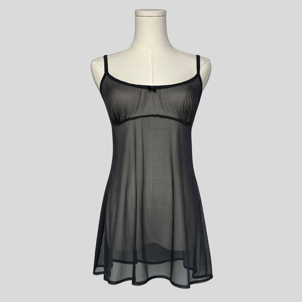 Sheer rosette babydoll slip