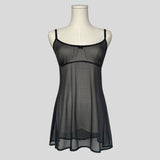 Sheer rosette babydoll slip