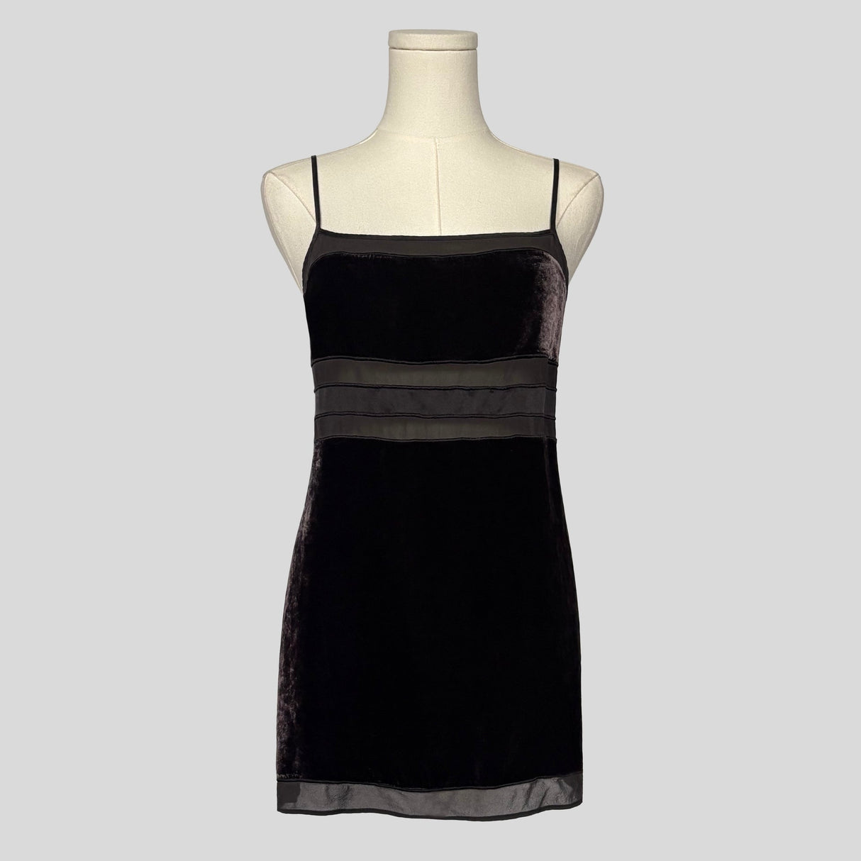 Velvet mesh inset mini dress