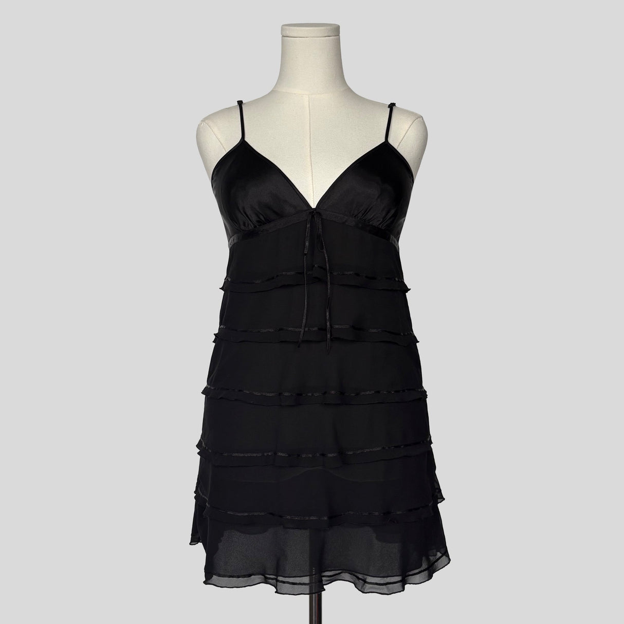 Tiered ruffled slip dress