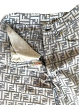 Fendi grey and white logo jeans