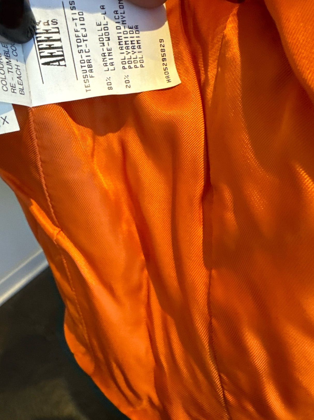 Moschino Cheap & Chic Size 8 Orange & Black Wool Jacket