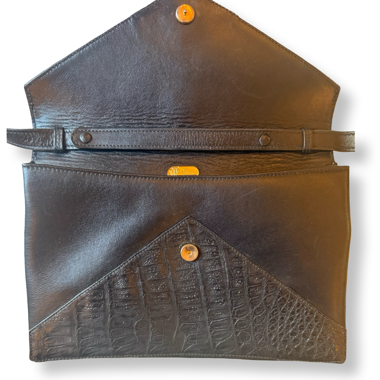 Gucci Vintage Croc Envelope Clutch