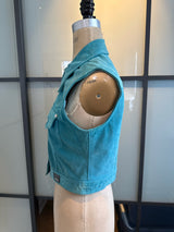 Versus Versace Teal Blue Suede Vest