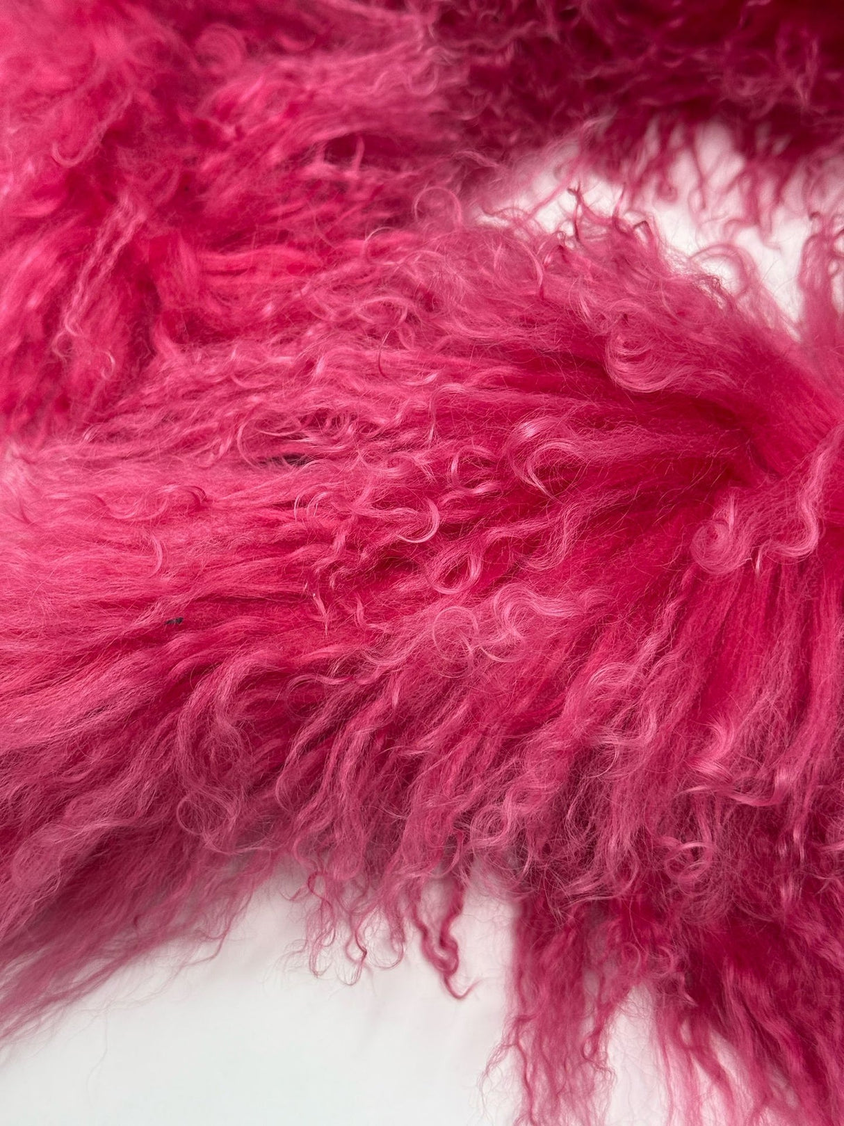 Moschino Fuschia Mongolian Lam Fur Wrap
