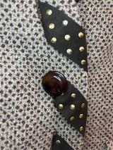 Valentino boutique Brown Tweed blazer with brown and gold details size 8