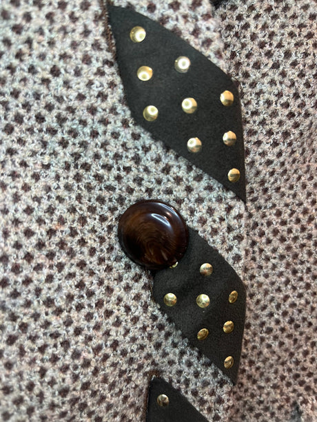 Valentino boutique Brown Tweed blazer with brown and gold details size 8
