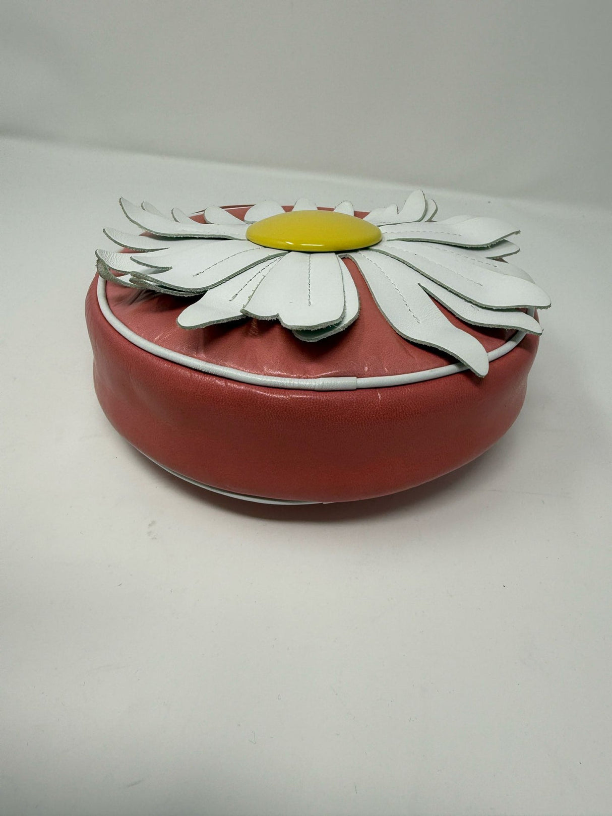 Moschino Peach and White Daisy Circle Bag