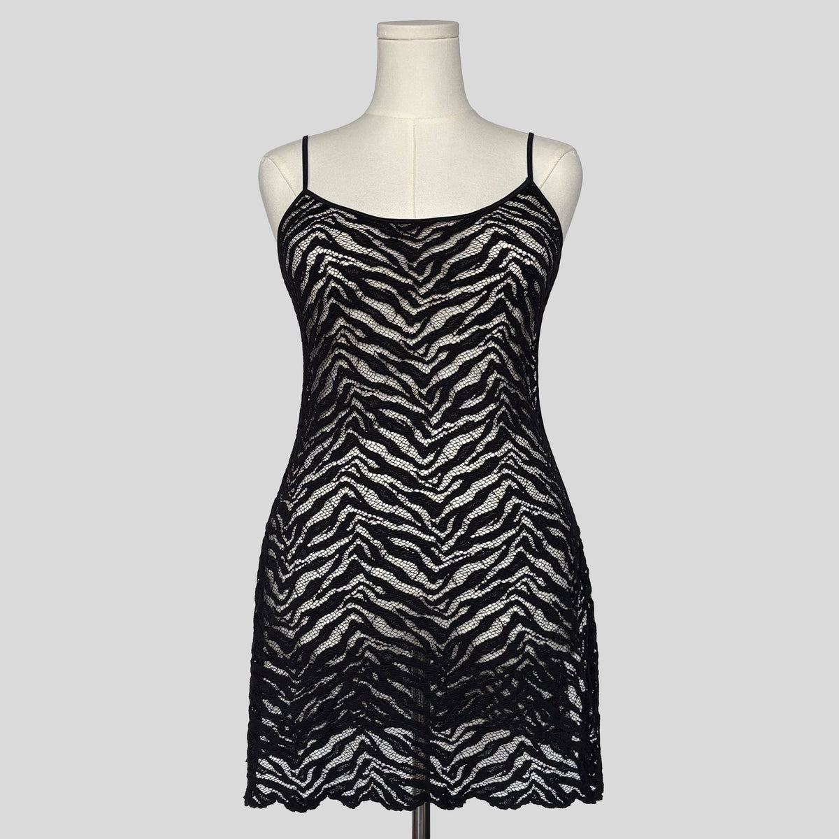 Zebra print mesh slip
