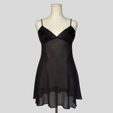 Sheer beaded silk bust slip
