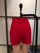 Moschino Cheap & Chic Red Wool High Waist Shorts Vintage