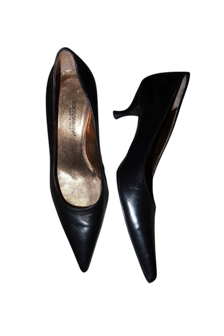 Dolce & Gabbana black leather pump heels (35.5)