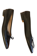Manolo Blahnik black ballerina flats with bows (37)