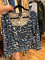 Just Cavalli blue and white tie die shirt size large - sku tuv #34