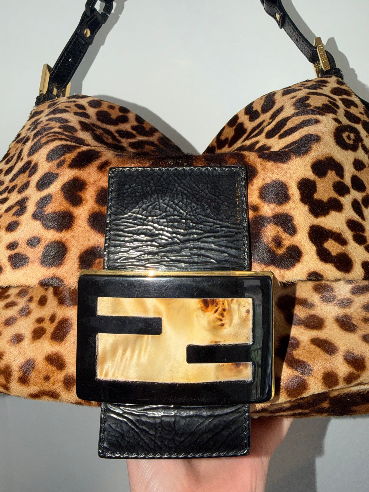 Rare Vintage Pong Hair Cheetah Mama Baguette