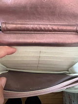 #71 Chanel Matelasse 2.25 Chain Wallet Shoulder Bag Leather Pink