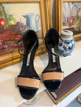 Manolo Blahnik black + tan sandals - SKU TUV #9996