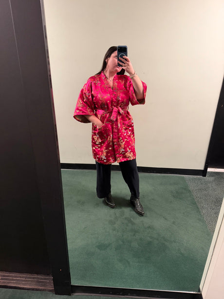 100% silk pink Asian robe/dress - tuv #103