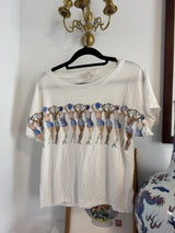 White bathing suit tee with rhinestones tuv #44444