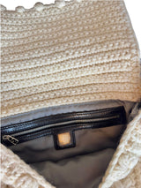 Fendi mama white crochet wool bag