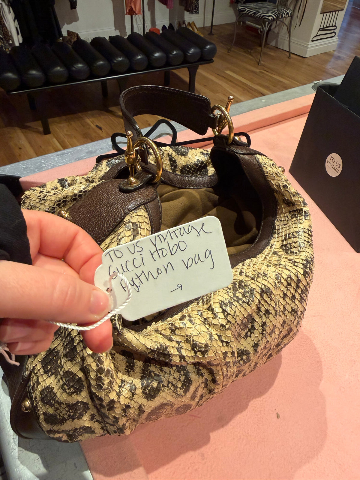 Gucci Hobo Python bag sku tuv #7891