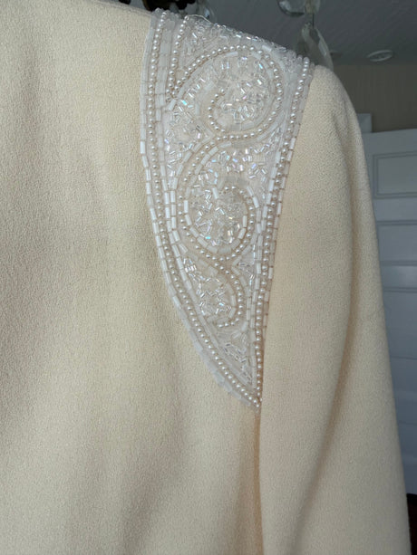 Vintage White Beaded Blazer size 8