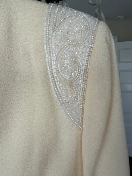 Vintage White Beaded Blazer size 8