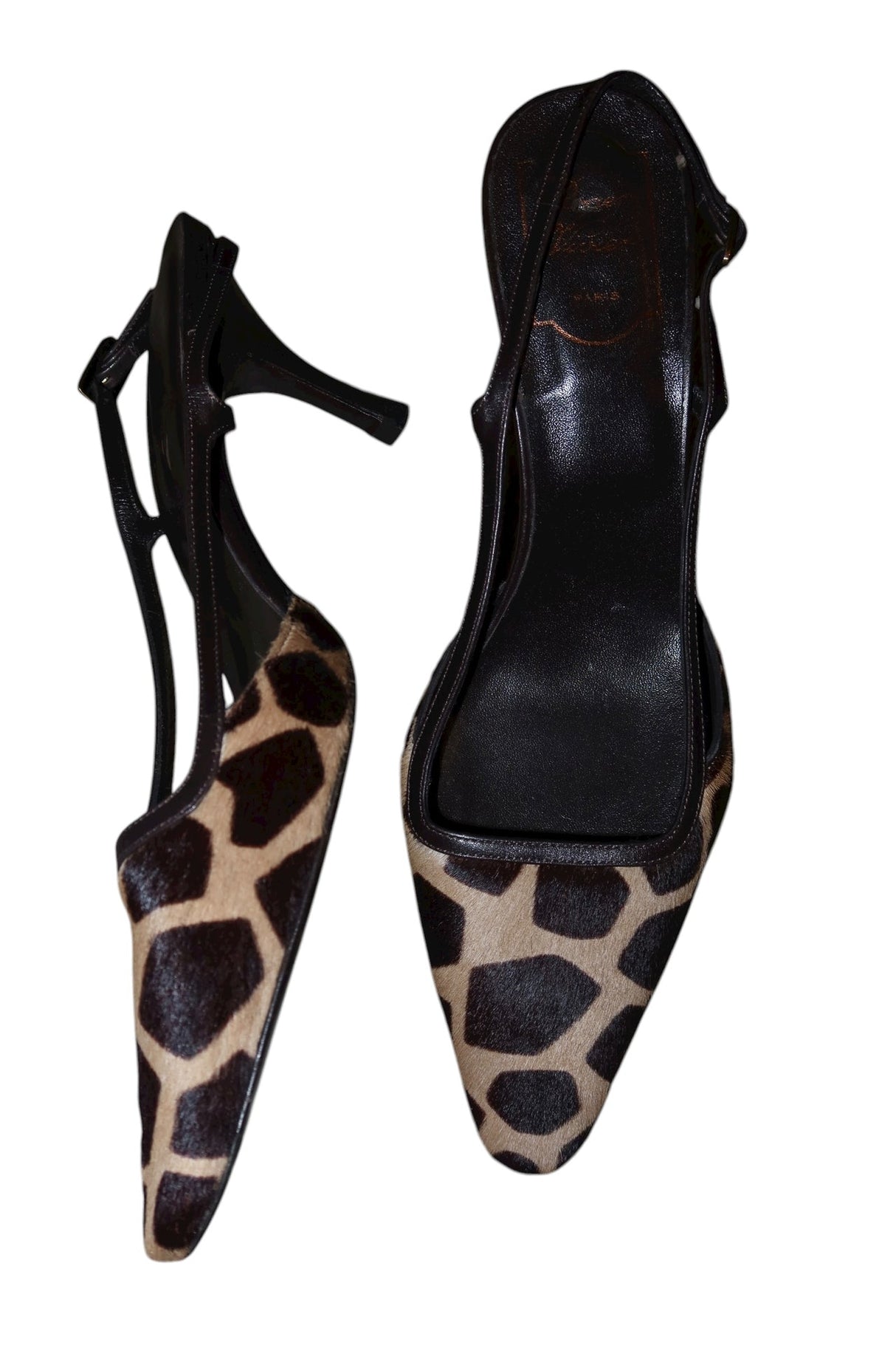 Roger Vivier giraffe ponyhair slingback heels (41)