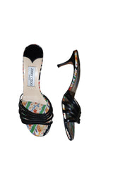 Jimmy Choo black strappy kitten heels (38)