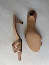 Manolo Blahnik EU 39.5 Rose Gold Sequin Strap Sandal