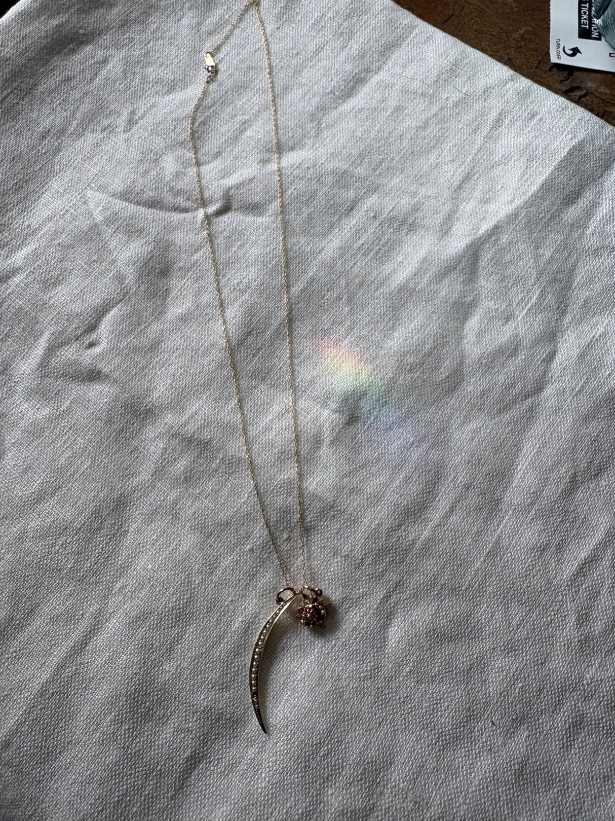 10k Ruby & Seed Pearl skull mini pendant