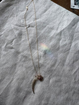 10k Ruby & Seed Pearl skull mini pendant