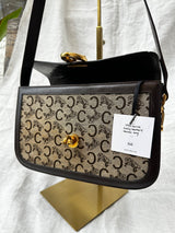 1970 Cercey leather and canvas bag
